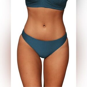 🎸Cupshe🎸🔥NWT🔥Ribbed Low Waisted Mid Cut Cheeky Bikini Bottom—M